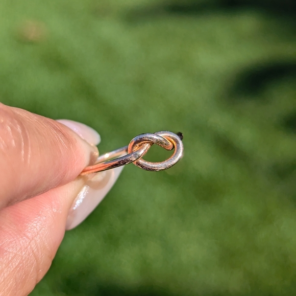 14K Solid Rose Gold Love Knot - Picture 3 of 8